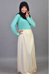 Naima Dress Teal-Cream