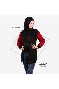 Hijacket Varsity Button Black Red