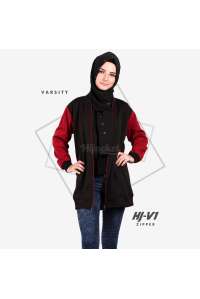 Hijacket Varsity Zipper Black Red