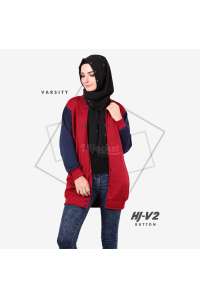 Hijacket Varsity Button Red Black