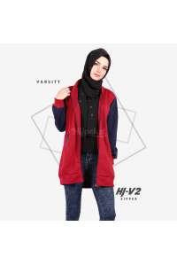 Hijacket Varsity Zipper Red Black