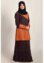 Setelan Kaos Muslimah U100 Brown