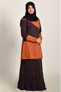 Setelan Kaos Muslimah U100 Brown